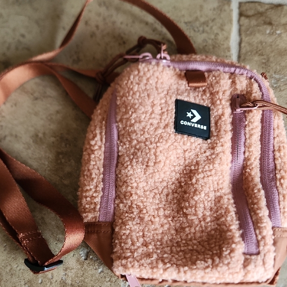 Converse Handbags - Converse Pink Sherpa Mini Crossbody
